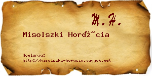Misolszki Horácia névjegykártya